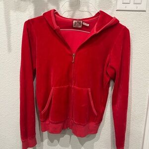 Juicy Couture Vintage Y2K Cherry Velour Hoodie